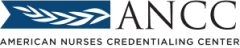ANCC logo with a blue abstract design and the text