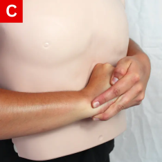 BLS Figure 16 C up toward their chest