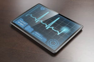 cardiogram chart playing on ipad
